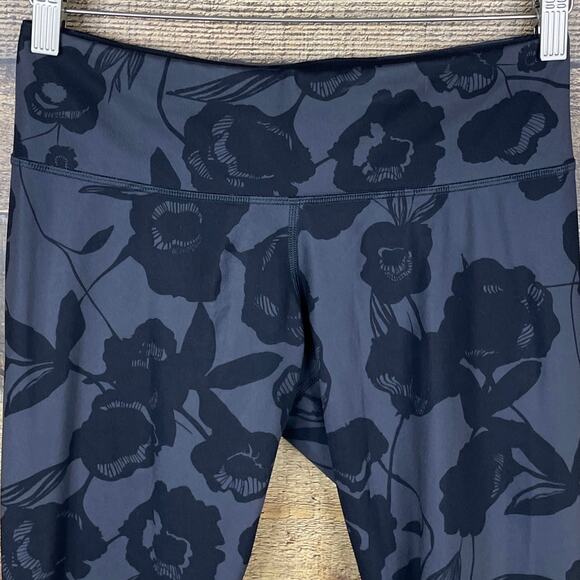 Lululemon Wunder Under Crop Leggings Brisk Bloom Black Soot Size 6 - Picture 2 of 7